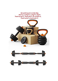 Bộ Tạ Tay (6 in 1) Composite FED Kết hợp tạ đẩy(20 kg)Đa Năng Cao cấp --- hàng chính hãng.