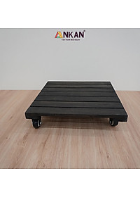 Đế Lót Chậu Cây Có Bánh Xe Cao Cấp ANKAN Hình Vuông Màu Đen 35x35Cm, Tải trọng 150 Kg, Di Chuyển Chậu Cây Nặng Dễ Dàng, Êm Ái