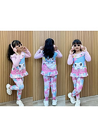 Đồ bộ ngủ dài tay cho bé gái kuromi hello kitty từ 12-40kg chất thun lạnh mềm mịn mát
