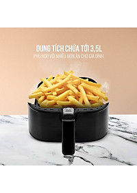 Nồi chiên không dầu Elmich AFE-3948, dung tích 3.5L, công suất 1500W, công nghệ chiên Rapid Air giúp chiên, rán thức ăn chín đều và ngon - Hàng chính hãng