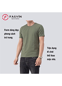  Áo thun nam Fasvin TS20218.HN ngắn tay không cổ vải cotton