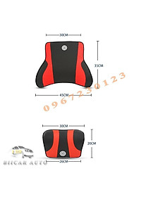Gối tựa đầu và tựa lưng ô tô cao su non vỏ bọc da nhập khẩu cao cấp