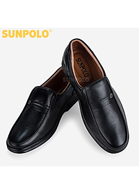 Giày Tây Nam Da Bò SUNPOLO SU3020D - Đen