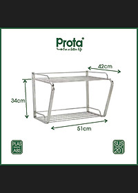 Kệ Lò Vi Sóng Inox Treo Tường Cao Cấp Loại Lớn Chắc Chắn Prota - PT-972