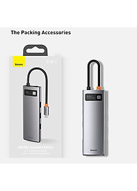 Hub chuyển đổi đa năng 8 trong 1 Baseus CAHUB-CV0G ( Type-C to HDMI/ USB3.0/ LAN / SD Card Reader/ Type C PD 100W, Multifunctional HUB) - HÀNG NHẬP KHẨU