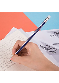 Bút 2B kèm tẩy Deli - sọc neon nhiều màu - 12 cây/hộp - E37013 / E37014 / E37015 / E37016/ E37000/ E58103/ E10902