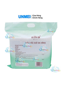 Khăn vải khô đa năng Aiko bịch lớn thêm miếng tiện lợi an toàn cho bé sơ sinh (500gr/ bịch) KKT500