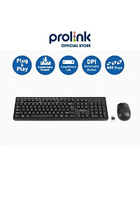 Bộ Bàn Phím Và Chuột Không Dây Văn Phòng PROLiNK Wireless Multimedia Desktop Combo PCWM-7005 – Hàng Chính Hãng