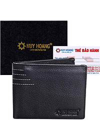 Ví Nam Viền Chỉ Huy Hoàng HT2129 (12.5 x 10 cm) - Đen