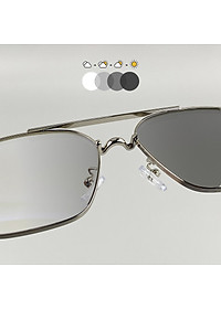 Kính Mắt Đổi Màu Khi Đi Nắng, Mắt Trắng Khi Trong Nhà, Chống Nắng, Bảo Vệ Mắt, Có Đủ Độ Từ 0 Đến Cận, Viễn, Loạn, Mắt Vuông Vừa, Khung Ngang, Gọng Kim Loại - BLUE LIGHT