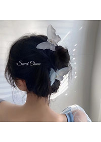 Kẹp tóc con bướm pha lê solid - Kẹp tóc càng cua con bướm phong cách Hàn Quốc - Kẹp tóc đẹp cho lady