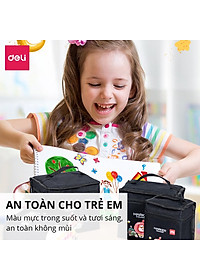 Bút Màu Marker Deli Họa Cụ Tô Màu Dạ An Toàn Cho Trẻ Em Kèm Túi Vải Họa Cụ Vẽ Tranh Cao Cấp 30/40/60/80 Màu - Phù Hợp Tô Màu Vẽ Tranh Manga Anime - HM900
