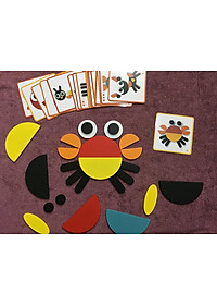 Ghép hình tư duy theo thẻ Montessori