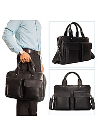 Cặp da công sở da bò Mill cao cấp B102 Bụi Leather - Bảo hành 12 tháng