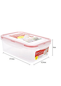Combo 4 hộp nhựa chữ nhật bảo quản thực phẩm Inomata (Full size) - Có khóa nắp 4 chiều