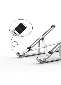 Giá đỡ Aluminum Wiwu S400 cho Macbook laptop 13 inch đên 15.5 inch giúp tản nhiệt thiết kế nhôm nguyên khối - Hàng nhập khẩu