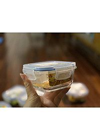 Combo 2 hộp thủy tinh chữ nhật Hokkaido 640ml