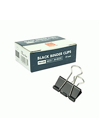 Kẹp bướm, kẹp giấy đen Hồng Hà 19mm (hộp 12 chiếc) - 6633