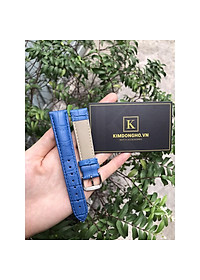 Dây đồng hồ da vân cá sấu màu xanh đủ size