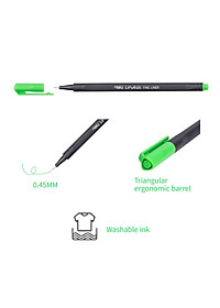 Bút đi nét Deli - Ngòi bọc kim loại 0.45mm - Mực có thể rửa được - EQ900