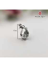 Charm bạc treo thiên nga đội vương miện - Ngọc Quý Gemstones