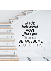 Decal tiếng anh dán trang trí văn phòng thông điệp hay, ý nghĩa, tạo động lực - YOU GOT THIS (58 x 56 cm)