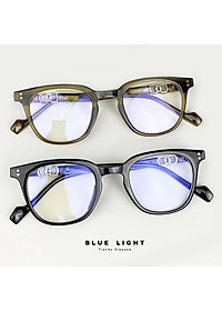 Gọng Kính Cận, Kính Giả Cận Nữ GM Jennie, Mắt Vuông Nhỏ, Chống Xánh Sáng Xanh, Đen, Xanh Rêu - BLUE LIGHT 