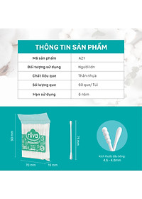 Combo 05 Tăm Bông NIVA Dành Cho Người Lớn Túi Zipper 60 Que Nhựa Az1