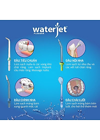 Máy tăm nước cá nhân WaterJet Flosser Slim (4 đầu tăm, dùng được cho người niềng răng, có đầu cạo lưỡi)