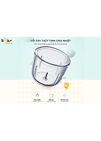 Máy Xay Thịt, Máy Xay Ăn Dặm Bear GR-B06V1 Xay Cực Êm Dung Tích 0.6 Lít Công Suất 200 W- Hàng Chính Hãng