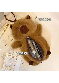 Túi Đựng hình Gấu Bông Capybara Nâu Dễ Thương Cho Bé