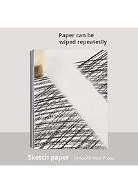 Giấy vẽ chuyên dụng A4L cao cấp, giấy vẽ nhập từ Ý có vân nhẹ màu trắng tự nhiên, giấy vẽ đẹp được cả 2 mặt, giấy dày 250gsm A4L 10 tờ (A4 Thickening Art Special Sketch) Green Art - Hàng chính hãng