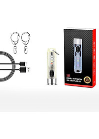 Đèn Pin Mini Siêu Sáng Trong Suốt Kèm Móc Khoá, IP65 Chống Nước Tuyệt Đối Sạc USB Tích Điện Siêu Tiện Lợi