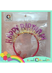 Cài tóc sinh nhật chữ Happy Birthday kim tuyến