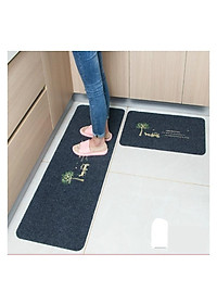 Bộ 2 thảm trải sàn nhà bếp mẫu mới cao cấp đế cao su chống trơn trượt tiện dụng - giao họa tiết và màu sắc ngẫu nhiên