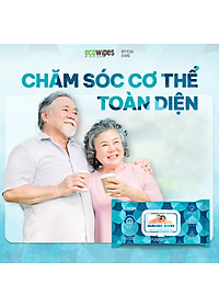 Khăn giấy ướt vệ sinh cơ thể NursingWipes gói 12 khăn size lớn 30x20cm hương trà xanh lau người lớn tuổi, người bệnh, người đi phượt dùng 1 lần