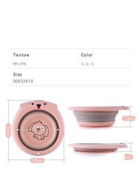 Thau (chậu) rửa mặt Nhà của Mẹ gấp gọn hình thú dễ thương, chất liệu nhựa PP cao cấp, kích thước 36cm*33cm*10cm - màu sắc giao ngẫu nhiên