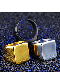 Nhẫn Nam Mặt Vuông Chất Liệu Thép Titan Không Đen Không Dị Ứng TT 1155