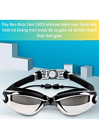 Kính Bơi Tráng Gương kèm bịt tai cao cấp GroFa chống sương mù, chống tia UV Hàng chính hãng - Tặng kèm nón bơi Silicon (Màu ngẫu nhiên)