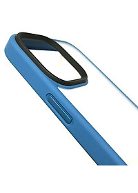 Ốp lưng cho iPhone 13 Pro Max hiệu Likgus nhám Tpu viền màu blue chống vân tay (Không ố màu) - Hàng nhập khẩu