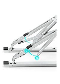 Giá đỡ Aluminum Wiwu S400 cho Macbook laptop 13 inch đên 15.5 inch giúp tản nhiệt thiết kế nhôm nguyên khối - Hàng nhập khẩu