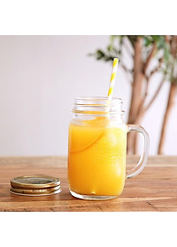 Hũ thủy tinh Italy nắp vặn Quattro 415ml có tay cầm- Made in Italy