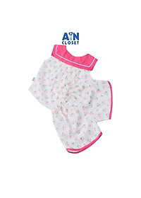 Bộ quần áo ngắn bé gái họa tiết Cherry nhí hồng cổ thủy thủ cotton boi - AICDBGEIEBSY - AIN Closet