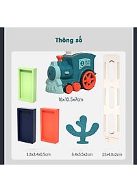Đồ Chơi Đoàn Tàu Thả Domino Có Đèn Cho Bé Xếp Hình Lắp Ráp Giải Trí Giúp Bé Tăng Trí Thông Minh Rèn Luyện Tư Duy PaKaSa - Chính Hãng