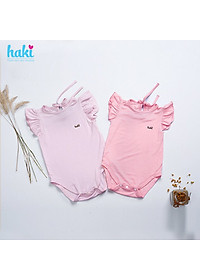 Bộ bodychip cánh tiên vải tre cao cấp cho bé sơ sinh - 1 tuổi HAKI BB031 (4-10kg) + Set áo liền quần chất liệu cao cấp xuất khẩu Canada siêu mềm mịn Haki; bodysuit cho bé gái, baby bodysuit, bamboo fabric