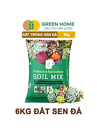 Đất Trồng Sen Đá Greenhome, Soil Mix, Bao 6kg, Trộn Sẵn, 85% Đá Khoáng, Phát Rễ Nhanh, Lên Màu Nhanh, Thoát Nước Tốt
