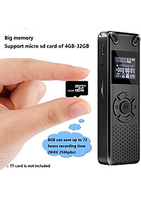 ROGTZ - Máy Ghi Âm Chuyên Nghiệp V91 Chip Xử Lý ATJ21275 Bộ nhớ 8Gb Loa ngoài Mic Thu Âm Kép Định dạng Nhiều chế độ ghi âm Ghi MP3/Wav Hỗ trợ Thẻ Nhớ Ngoài Màn hình LCD Pin 410mAh Thời gian Ghi 581 Giờ Mật Khẩu Bảo Vệ Hỗ trợ Đa Ngôn Ngữ - Hàng Chính Hãng