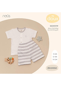 Bộ Quần Áo Cộc Cài Thẳng Nous - Chất Liệu Nu Petit Bé Gái - Bé Trai (Size từ 3-6 Tháng Đến 9-12 Tháng)