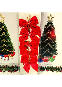 Nơ màu đỏ trang trí cây thông noel - Nơ đỏ bịch 10 cái