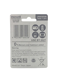 Pin Maxell Alkaline AAA 1.5V (2 Viên)